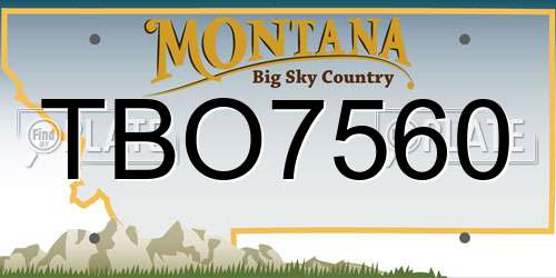 TBO7560 Montana License Plate