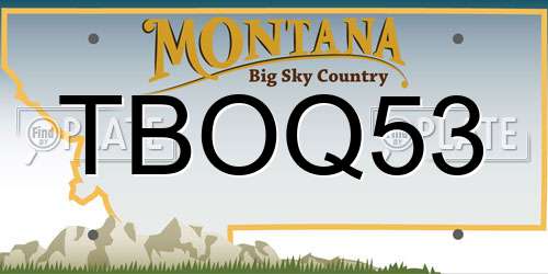 TBOQ53 Montana License Plate