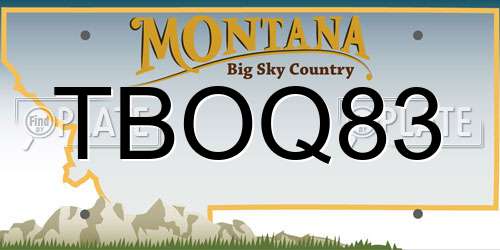 TBOQ83 Montana License Plate