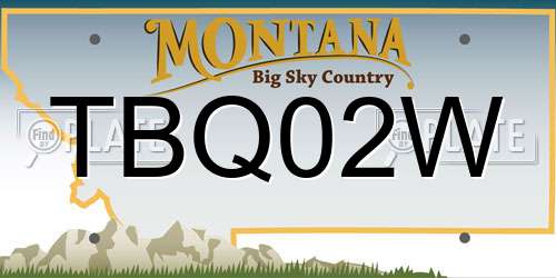 TBQ02W Montana License Plate