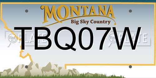 TBQ07W Montana License Plate