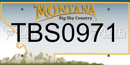 TBS0971 Montana License Plate