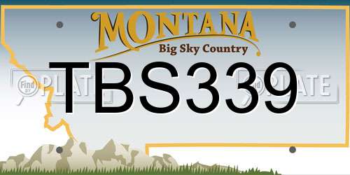TBS339 Montana License Plate