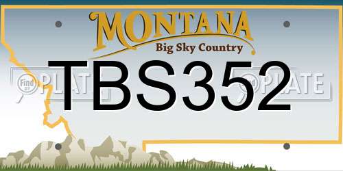 TBS352 Montana License Plate