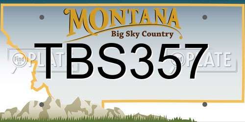 TBS357 Montana License Plate