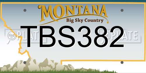 TBS382 Montana License Plate