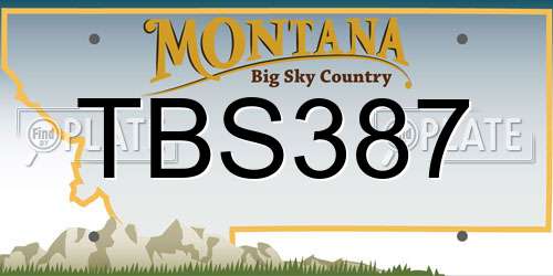 TBS387 Montana License Plate