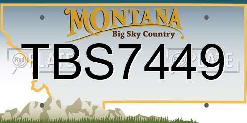 TBS7449 Montana License Plate