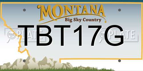 TBT17G Montana License Plate