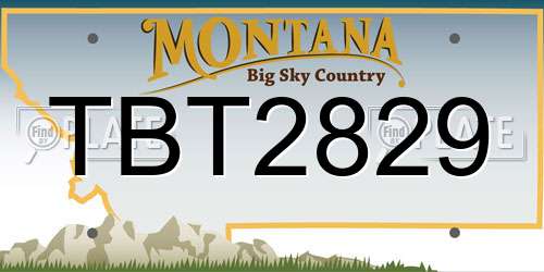 TBT2829 Montana License Plate