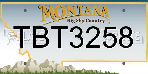 TBT3258 Montana License Plate