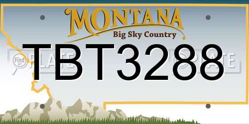 TBT3288 Montana License Plate