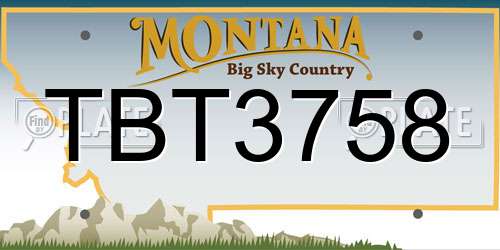 TBT3758 Montana License Plate