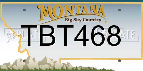 TBT468 Montana License Plate