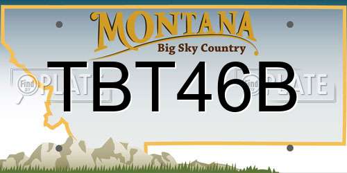 TBT46B Montana License Plate