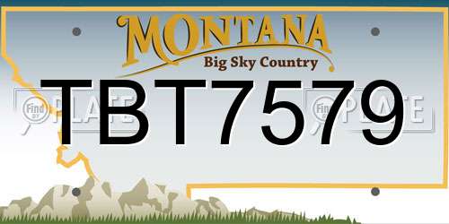 TBT7579 Montana License Plate