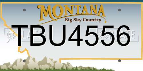 TBU4556 Montana License Plate