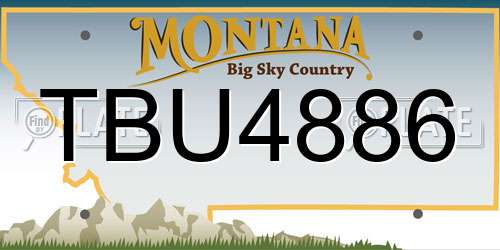 TBU4886 Montana License Plate