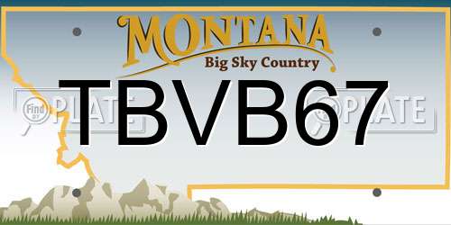 TBVB67 Montana License Plate