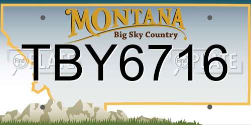 TBY6716 Montana License Plate