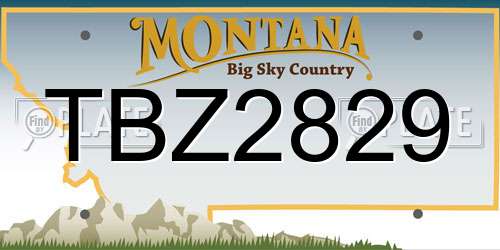 TBZ2829 Montana License Plate