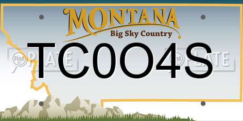 TC0O4S Montana License Plate