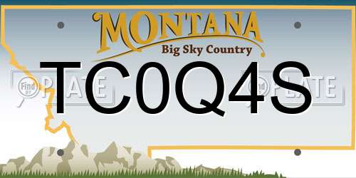 TC0Q4S Montana License Plate