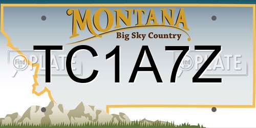 TC1A7Z Montana License Plate