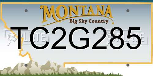 TC2G285 Montana License Plate