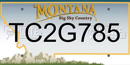 TC2G785 Montana License Plate