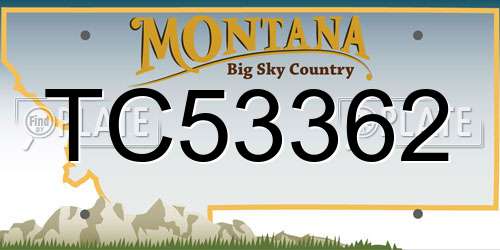 TC53362 Montana License Plate