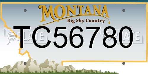 TC56780 Montana License Plate