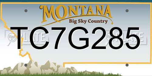 TC7G285 Montana License Plate