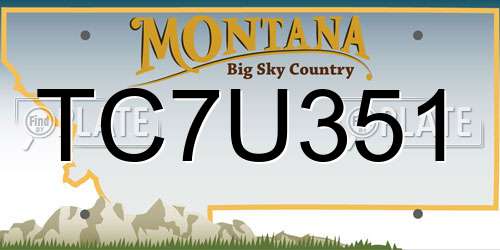 TC7U351 Montana License Plate