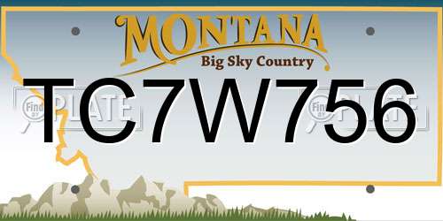 TC7W756 Montana License Plate