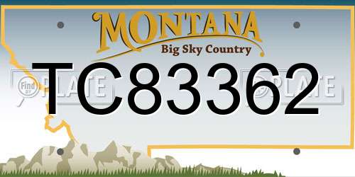 TC83362 Montana License Plate