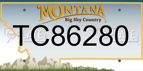 TC86280 Montana License Plate