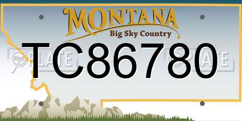 TC86780 Montana License Plate