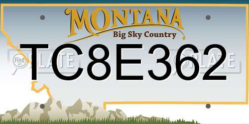 TC8E362 Montana License Plate