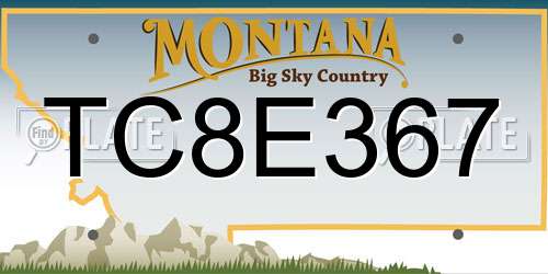 TC8E367 Montana License Plate