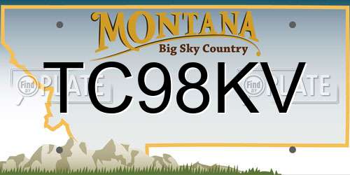 TC98KV Montana License Plate