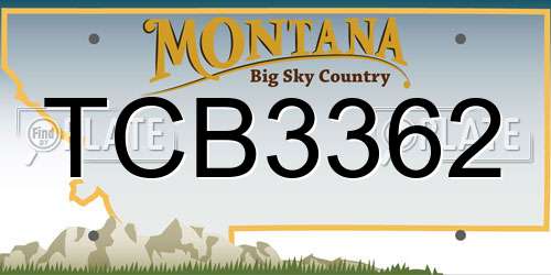 TCB3362 Montana License Plate