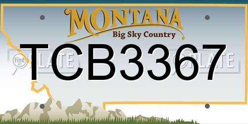 TCB3367 Montana License Plate