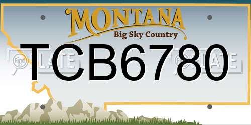 TCB6780 Montana License Plate