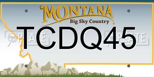 TCDQ45 Montana License Plate