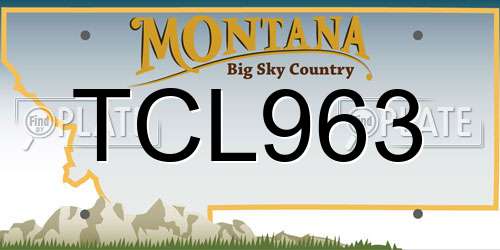 TCL963 Montana License Plate