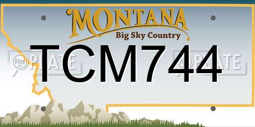 TCM744 Montana License Plate