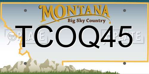 TCOQ45 Montana License Plate