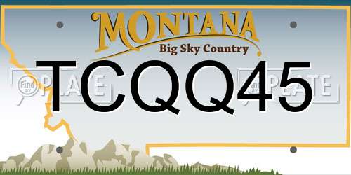 TCQQ45 Montana License Plate