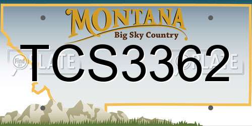 TCS3362 Montana License Plate